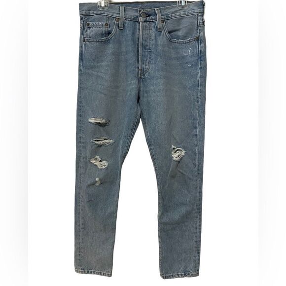Levi’s 501 waterless premium denim jeans 28x28 Distressed - Picture 10 of 10